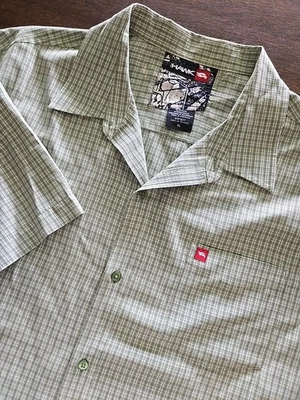 Tony Hawk Mens Button Up Shirt XL White Green Plaid Front Pocket Short Sleeve - Image 1 of 4