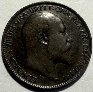 GREAT BRITAIN - Edward VII - Farthing - 1903- Km-792 - FREE USA Shipping! - Picture 1 of 2
