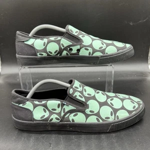 Toms Shoe Mens size 10 Alien Green Black Glow In The Dark UFO Sneaker - Picture 1 of 8