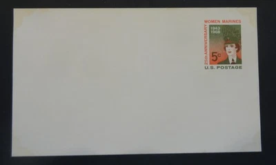 US Postal Card #UX56 5¢ 25th Anniversary Women Marines 1968 - New (4066) - Image 1 of 2