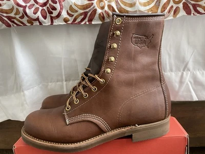 Golden Retriever Brown Boots Size 8.5 D Made In USA - Image 1 of 4