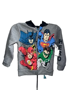 Justice League Hooded Sweater Toddler Boys Size 5 (NEW) - Picture 1 of 5