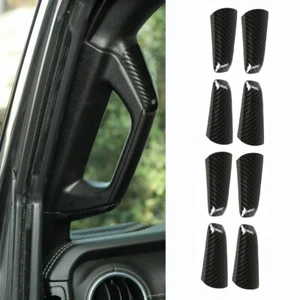 Manijas de agarre de pilar de fibra de carbono A&B moldura para Jeep Wrangler JL JT 18+accesorios - Imagen 1 de 9