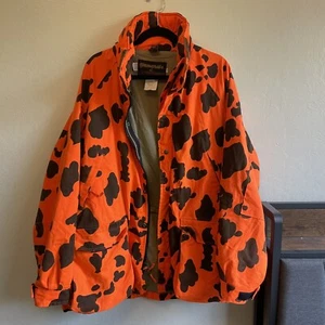 Vintage Gamehide Blaze Orange & Black Camouflage Hunting Jacket Men’s Large - Picture 1 of 5