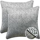 Set of 2 Black and Silver Vintage Animal Decorative Throw Pillow Covers Pillo...