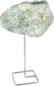 Natural Fluorite Healing Rough Stone Home Decor on Metal Stand - Picture 1 of 7