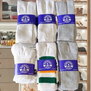 (21 PAIRS) Yacht & Smith Unisex White, Gray, Striped Tube & Crew Socks: Size 6-8 - Picture 1 of 1