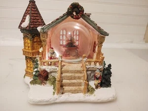 Lighted Globe Structure Handcrafted Cast Resin Tablepiece Santas Workshop 1993  - Picture 1 of 17