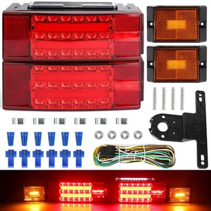 80"_12V Rear Led Submersible Trailer Tail Light Kit Boat Marker Truck Camper L/R - Picture 1 of 9
