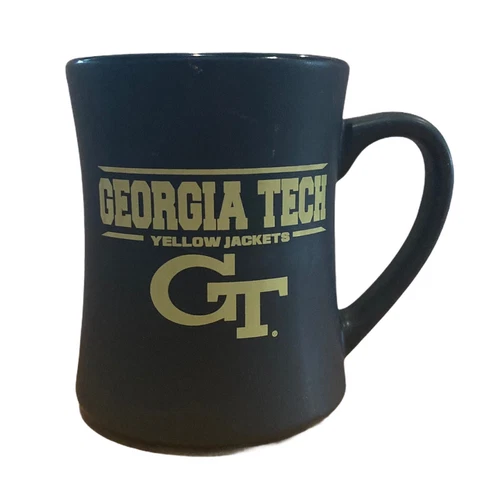 GEORGIA TECH Yellow Jackets College Letter LOGO NCAA Black Cup Mug EUC Cover
