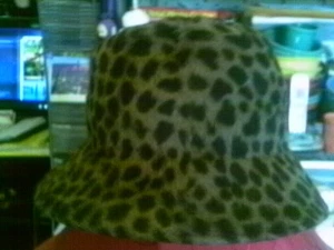 KOKIN WOOL FUR BROWN LEOPARD GORGEOUS BUCKET HAT BOHO CHIC   - Picture 1 of 4