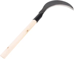 Ergonomic Grip Hand Scythe Long Handle Grass Tool Manganese Steel Weeding and Cu - Picture 1 of 12