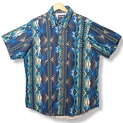 Vintage Wrangler Aztec Western Shirt Mens XL 17-35 Regular Fit Preshrunk X-tail - Image 1 of 4