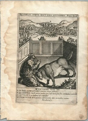 1585 ENGRAVING MARTYRDOM SCENE by CAVALIERI Ecclesiae militantis triumphi # 12 - Image 1 of 2