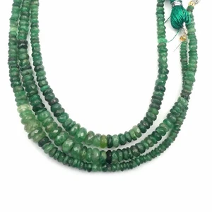 Natural Tsavorite Beads 8 Inch Strand 4-7 MM Beads Faceted Rondelle Shape Beads - Picture 1 of 6