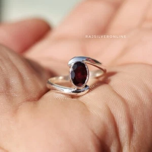 Garnet Ring 925 Sterling Silver Statement Handmade Woman Ring All Size SH230 - Picture 1 of 9