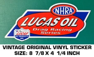 NHRA LUCAS OIL DRAG RACING SERIES - CALCOMANÍA DE VINILO ORIGINAL VINTAGE PEGATINA - Imagen 1 de 2