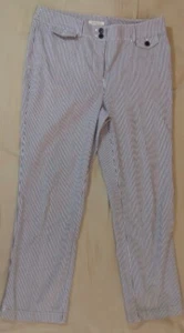 Jones New York Sport Stretch Stripes Buttons Zipper Pockets Sz8 Cotton/Polyester - Picture 1 of 9