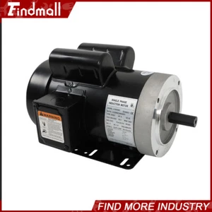 5HP Electric Motor 3450RPM Single Phase 208-230V 56C Frame 5/8" Shaft 60HZ TEFC - Picture 1 of 24