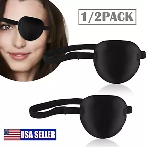 1/2Pcs Eye Patch 3D Lazy Eye Adjustable Comfortable Patch for Adults Kids Black - Picture 1 of 15