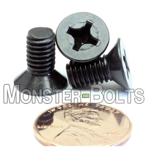 Bulk Qty 1,500 - M6 x 12mm DIN 965 Metric Phillips Flat Machine Screw Black Ox - Picture 1 of 2