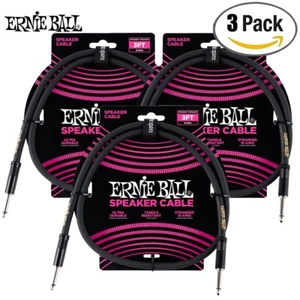 3-PACK Ernie Ball 6071 3FT TS Male 1/4" To Same Ultra Durable Speaker Cable - Picture 1 of 1