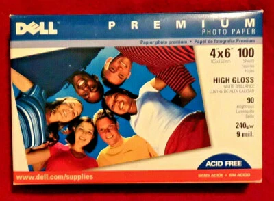 DELL PREMIUM HIGH GLOSS PHOTO PAPER - 4x6 - 92 SHEET PACK - OPEN BOX - Image 1 of 3