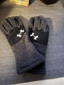 UNDER ARMOUR UA SURVIVOR FLEECE COLDGEAR BOYS/GIRLS GLOVES, GRAY,  1300832-014 - Picture 1 of 6