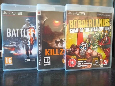 🎮 PS3 Action Bundle - Battlefield 3 + Killzone 2 + Borderlands GOTY - Mint! - Image 1 of 4