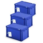 BRB 3x Archivboxen fr je 7 Ordner (A4, breiter Rcken), staubsicher, blau