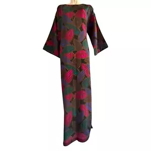 Mary McFadden ICONIC Long Sleeve Jaquard Column Dress Size Small Vintage 70s 80s - Picture 1 of 11