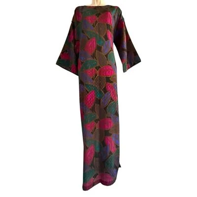 Mary McFadden ICONIC Long Sleeve Jaquard Column Dress Size Small Vintage 70s 80s - Image 1 of 4