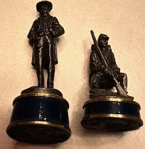 Franklin Mint Civil War Chess Pieces King Gen. Grant & Pawn Union Iron Brigade - Picture 1 of 2