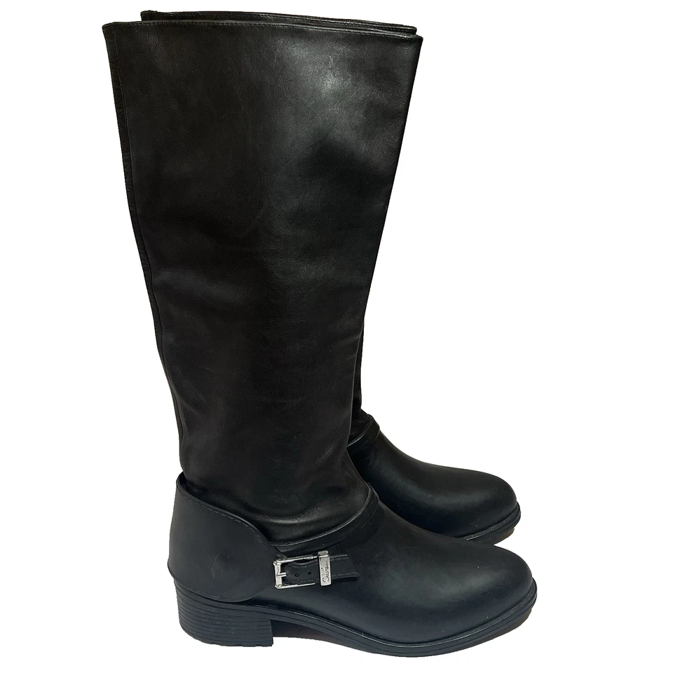 Botas Cole Haan Corian Talla 9B Mujer Negras Impermeables Montar Motociclista Arnés de Rodilla Foto 1 de 4