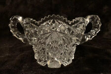 EAPG Imperial NuCut Star & Cane Sawtooth open sugar bowl with two handles