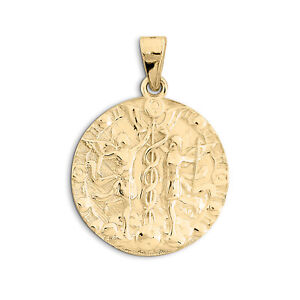 Prawdziwa wisiorek z żółtego złota 18-karatowego Bliźnięta, znak zodiaku Moneta Wisiorek Astrologia Biżuteria
