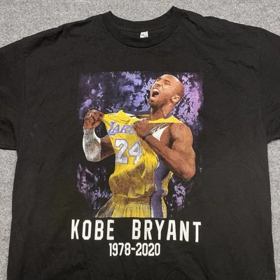 Kobe Bryant 1978-2020 Los Angeles Lakers Tribute Black Tee T-Shirt 2XL EUC YALA - Image 1 of 4