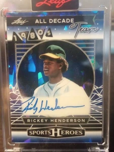 Oakland A's Legend 💥 Rickey Henderson 💥 2025 Leaf All Decade Team 1980's Auto - Picture 1 of 5