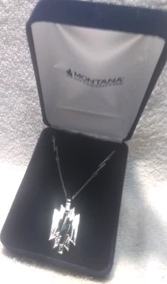 Montana Silversmiths Thunder Cloud Necklace Pendant Turquoise Corel With Box - Image 1 of 4