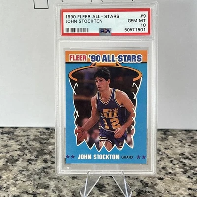 Fleer John Stockton All Stars #9 Jazz 1990-91 PSA 10 🐐�  Foto 1 de 2