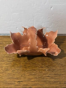 Vintage Johannes Brahm Handmade Candy Dish With Handle 1940s-1950s Coral Pink - Picture 1 of 11