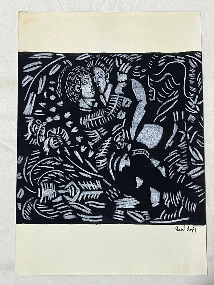 RAOUL DUFY 绘画旧纸签名盖章复古 — 第 1/3 张图片