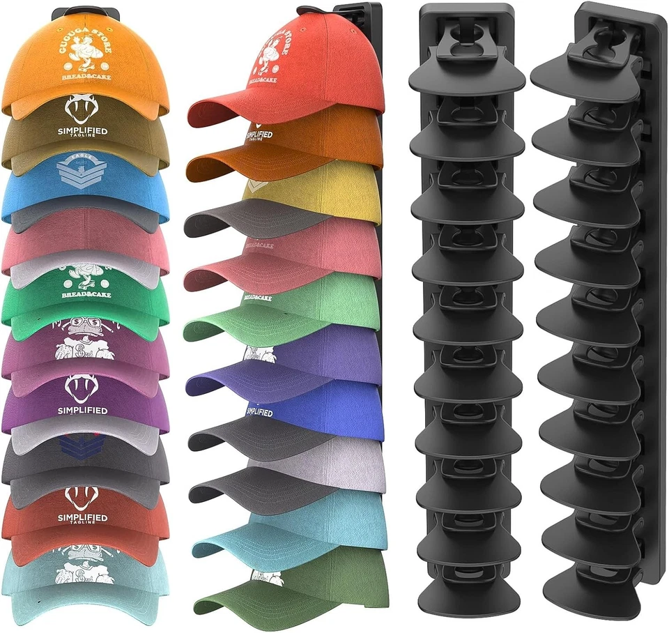 Organizador de sombreros para gorras de béisbol con capacidad para 40 sombreros, paquete de 2 porta sombreros para pared,... Foto 1 de 1