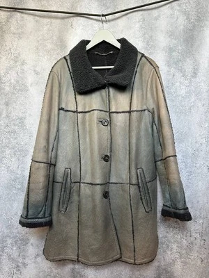 Casaco shearling Werner Christ patchwork RRP 1900$ tamanho 50 feito na Alemanha - Imagem 1 de 4