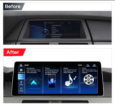 For BMW X5 E70 X6 E71 CCC CIC 2007-2014 Screen Stereo GPS Audio 12.8" CarPlay