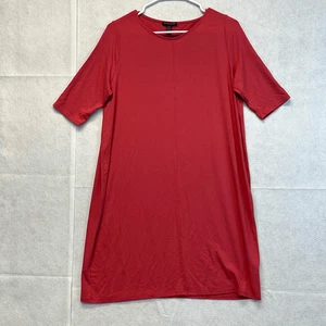 EILEEN FISHER Kleid Stretch Jersey Strick U-Ausschnitt rot PL Petite Large Etuikleid gebraucht, in einwandfreiem Zustand - Bild 1 von 10