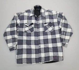 Vintage Anchor Blue Shirt Mens Large Black White Button Up Flannel Workwear - Picture 1 of 7