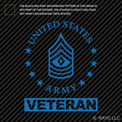 Calcomanía troquelada E-8 Primer Sargento Veterano Ejército de Estados Unidos Rango 1SG OR-8 E8 Foto 1 de 1