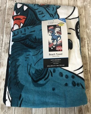 Nueva Toalla de Playa Dinosaurio Estampado de Cómic Niños Niño Niña Piscina 28x60 Suave y Absorbente Foto 1 de 4
