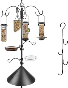 Bird Feeding Station Kit with Squirrel Baffle Bird Feeder Pole with Suet Cage Me - Picture 1 of 12